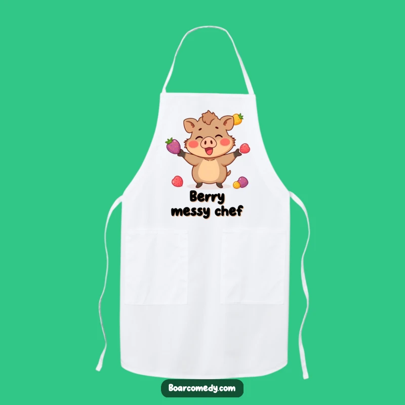 Funny Berry Juggling Boar Apron: Cook with Juggling Flair
