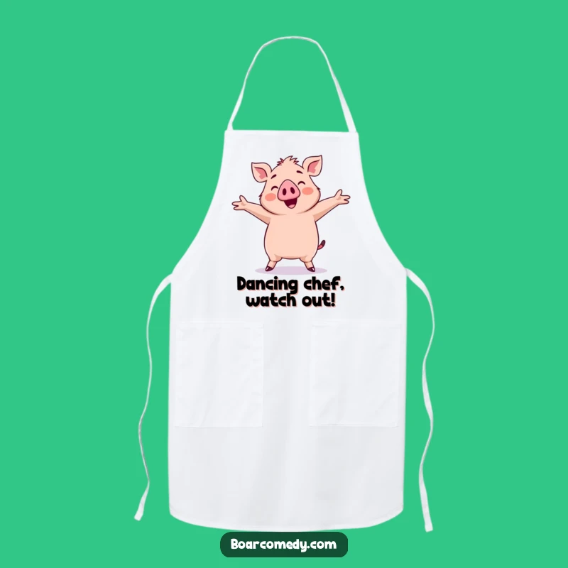 Funny Kawaii Boar Dancing Apron: Silly Moves Kitchen Wear, Perfect Funny Gift