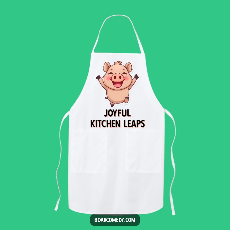 Funny Boar Apron - Joyful Leaping Chef Design, Kitchen Fun, Perfect Funny Gift