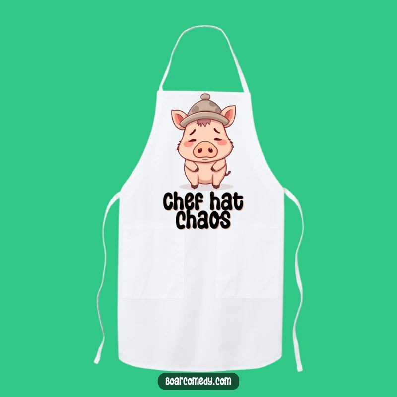 Funny Confused Boar Hat Apron, Hilarious Kitchen Wear for the Clumsy Chef