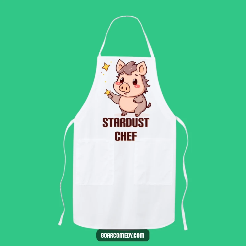 Funny Kawaii Boar Apron - Starry Chef Surprise - Kitchen Magic & Perfect Funny Gift