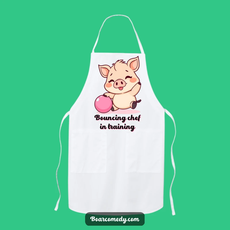 Funny Kawaii Boar Bouncing Ball Apron - Kitchen Fun