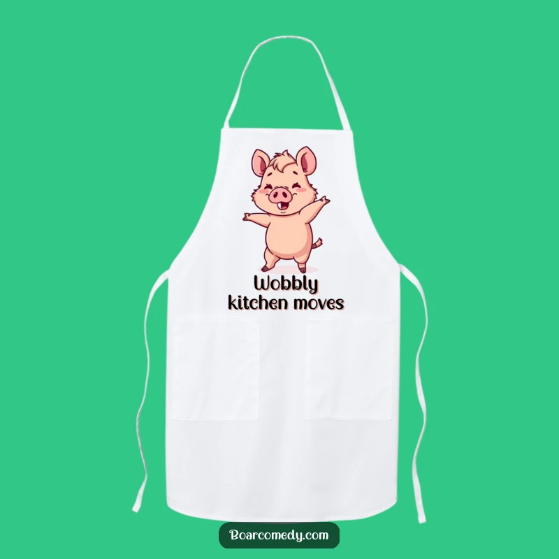 Funny Kawaii Boar Apron - Dance Design, Kitchen Fun, Perfect Funny Gift