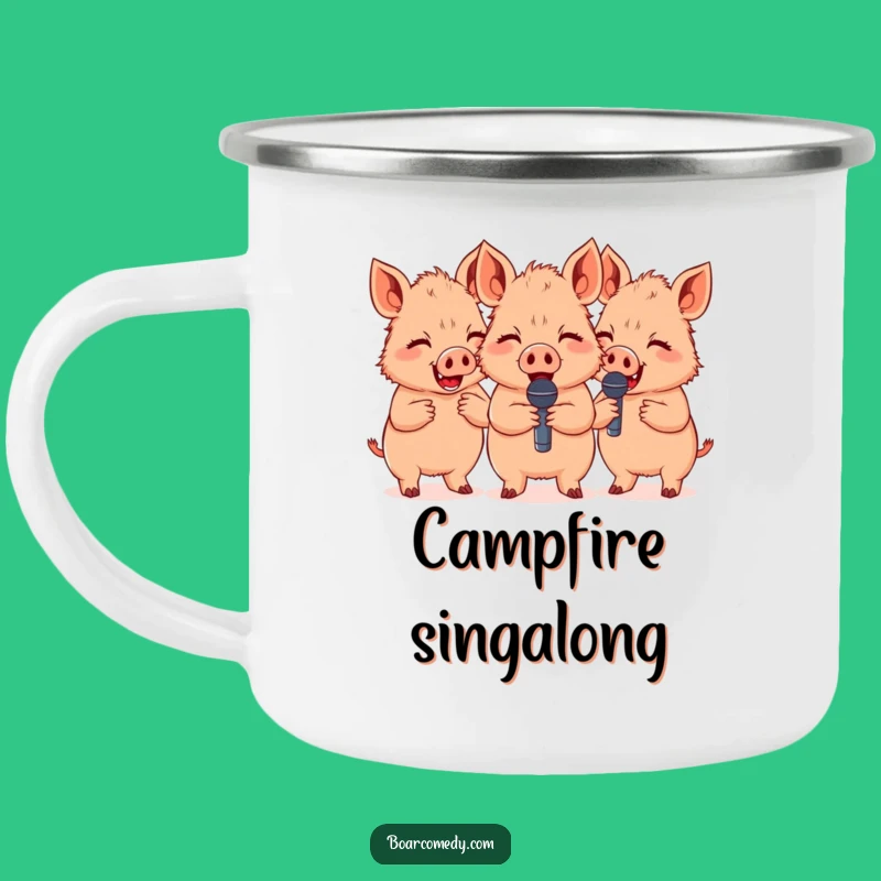 Funny Giggling Boars Microphones Camping Mug - Durable & Fun Funny Gift