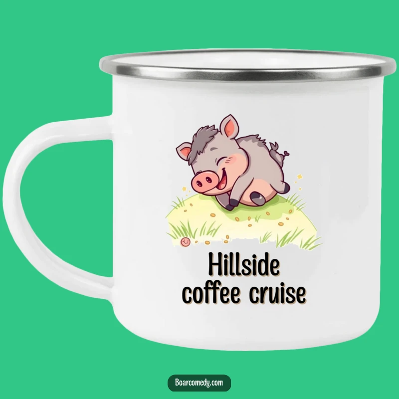 Funny Kawaii Boar Camping Mug - Hilarious Rolling Adventure - Durable & Perfect Funny Gift