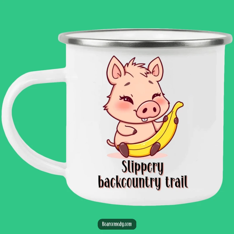 Funny Winking Boar Banana Peel Camping Mug - Durable & Prank Funny Gift