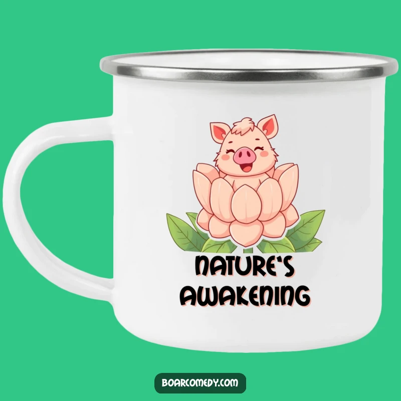 Funny Bubbly Boar Flower Camping Mug, Durable Humor for Outdoor Adventures