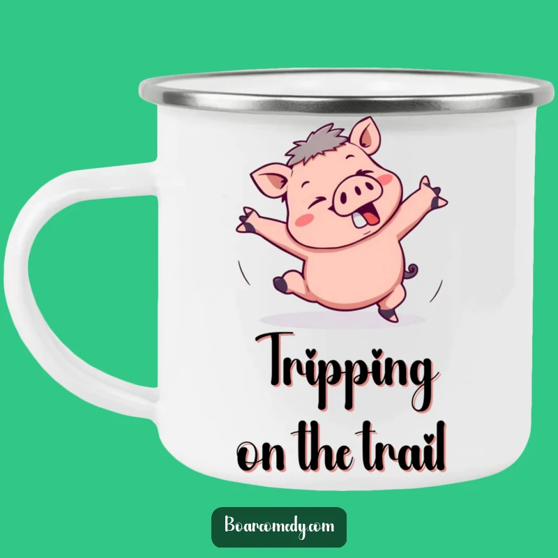 Funny Kawaii Boar Tripping Camping Mug: Outdoor Comical Cup, Perfect Funny Gift
