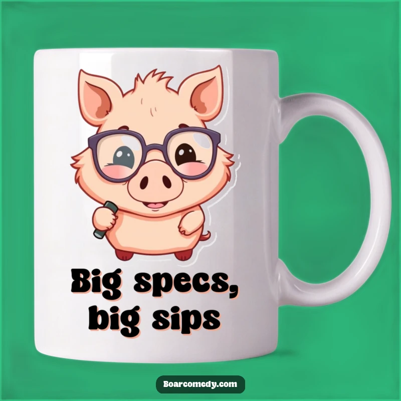 Funny Boar Detective Mug: Oversized Glasses, Magnifying Glass, Perfect Funny Gift