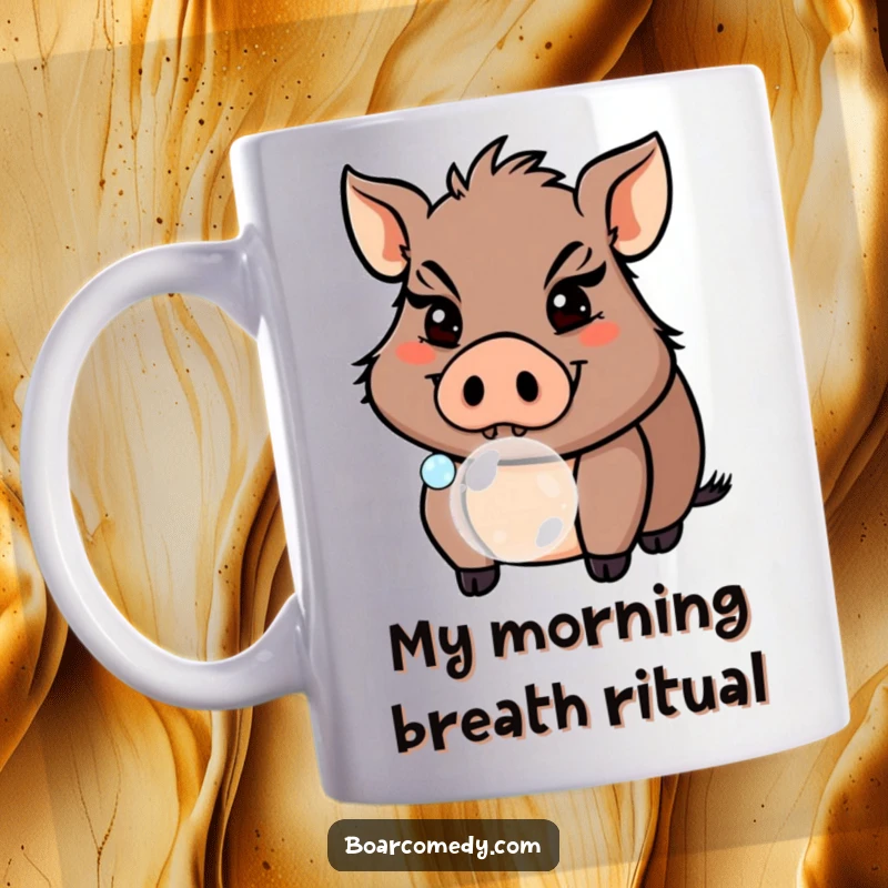 Funny Boar Blowing Bubble Mug with a mischievous grin, spreading joy and playful energy. A delightful gift for any occasion.