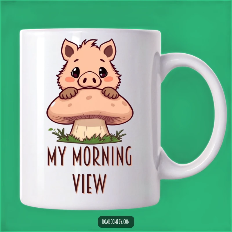 Funny Boar Mushroom Peek Mug: Humorous Surprise Gift for Curious Minds