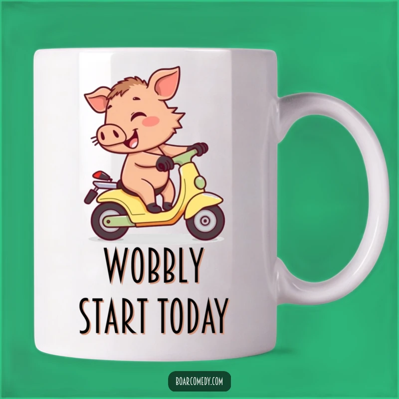 Funny Boar on Wobly Scooter Mug - Hilarious Gift for Adventurous Souls
