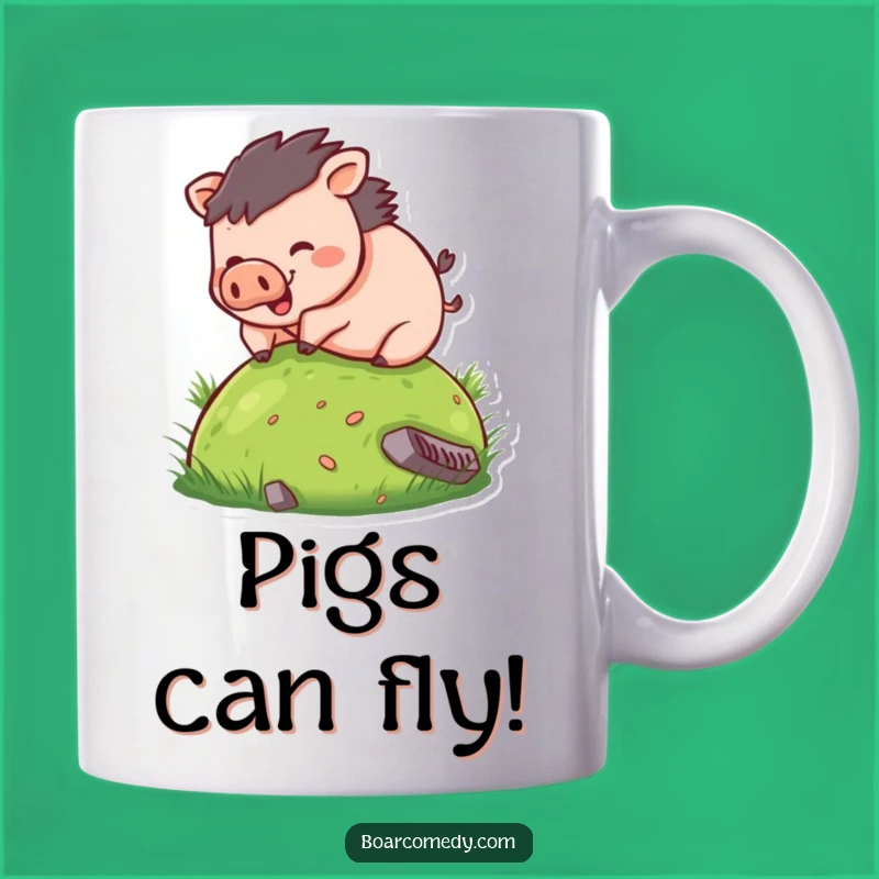 Funny Boar Rolling Hill Mug: Perfect Humorous Gift for Animal Lovers