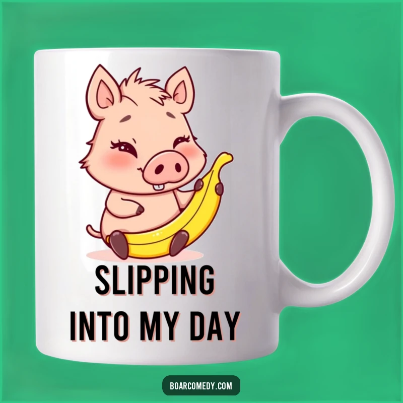 Funny Winking Boar Banana Peel Mug - Prankster Fun Funny Gift