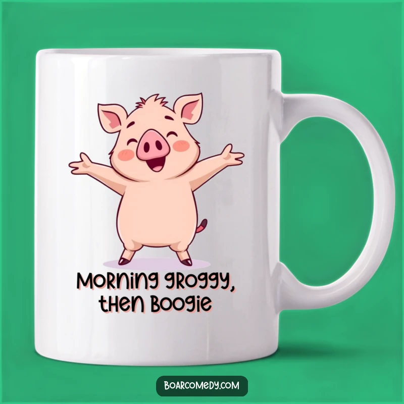 Funny Kawaii Boar Dancing Mug: Silly Moves Coffee Cup, Hilarious Funny Gift