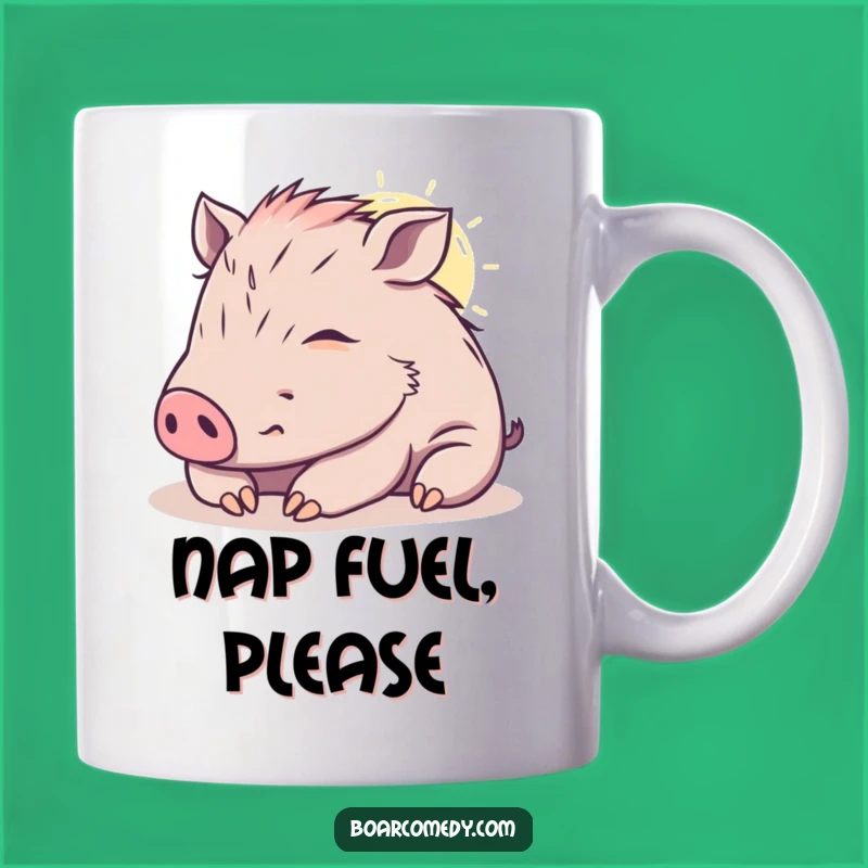 Funny Content Kawaii Boar Mug - Sunbeam Nap Design - Relaxing & Perfect Funny Gift