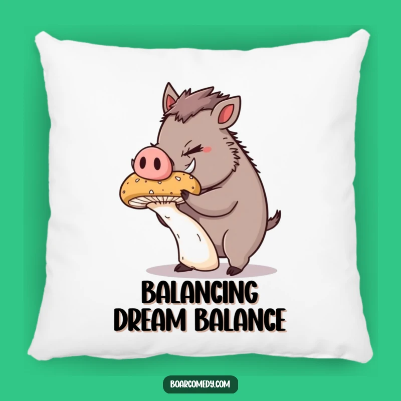 Funny Mushroom Boar Pillow: Cozy Up with Concentrated Charm