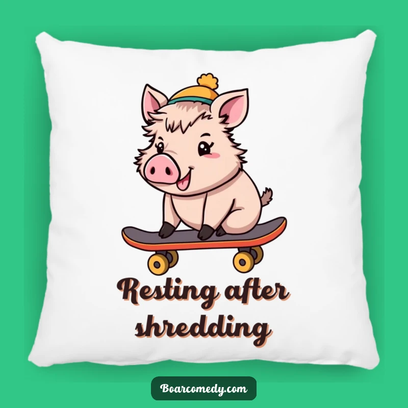 Cozy Funny Cheerful Boar Skateboard Pillow: Comfort Meets Rad Style