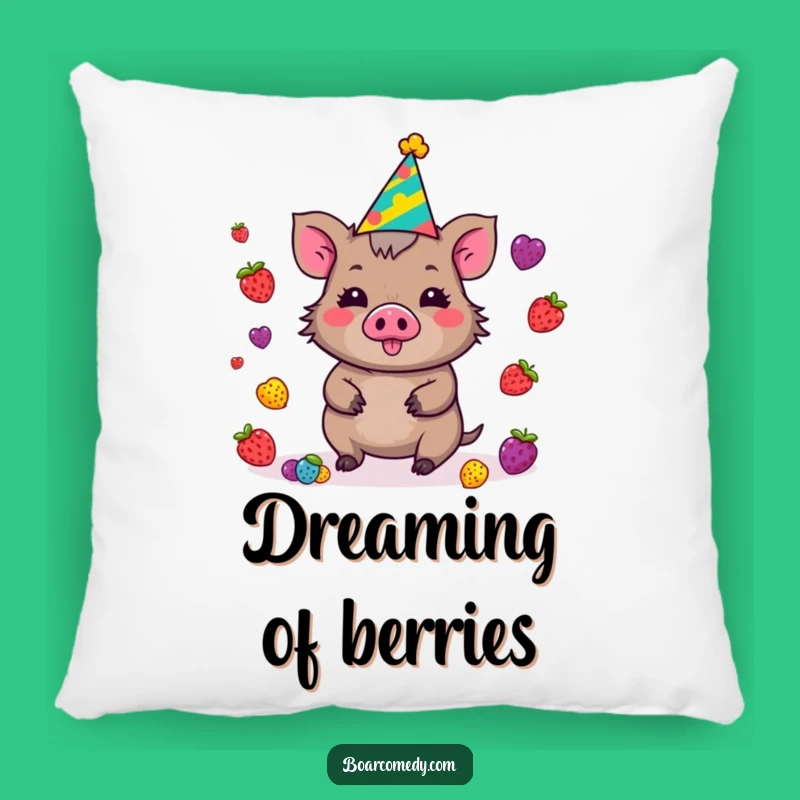 Funny Kawaii Boar Pillow - Soft Juggling Berries Comfort Gift