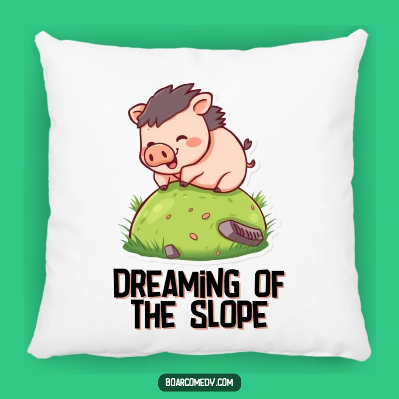 Funny Boar Rolling Hill Pillow: Cozy Comfort with Humorous Appeal