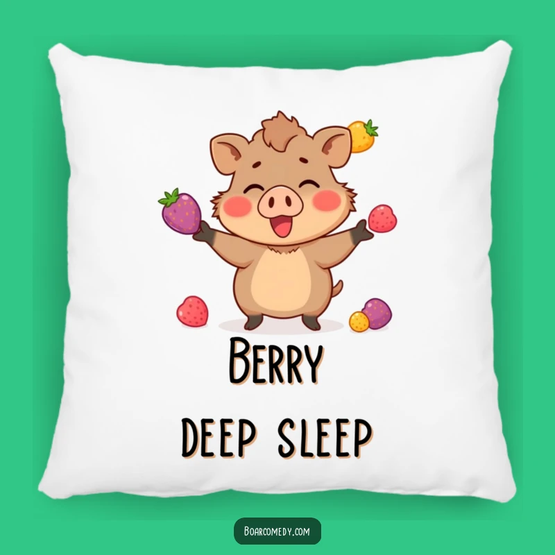 Funny Berry Juggling Boar Pillow: Cozy Comfort with Skillful Flair