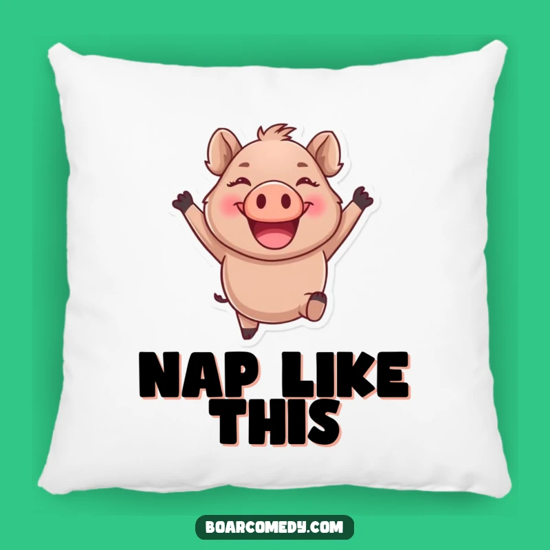 Funny Boar Pillow - Cozy Leaping Character Cushion, Soft Home Decor, Ideal Funny Gift