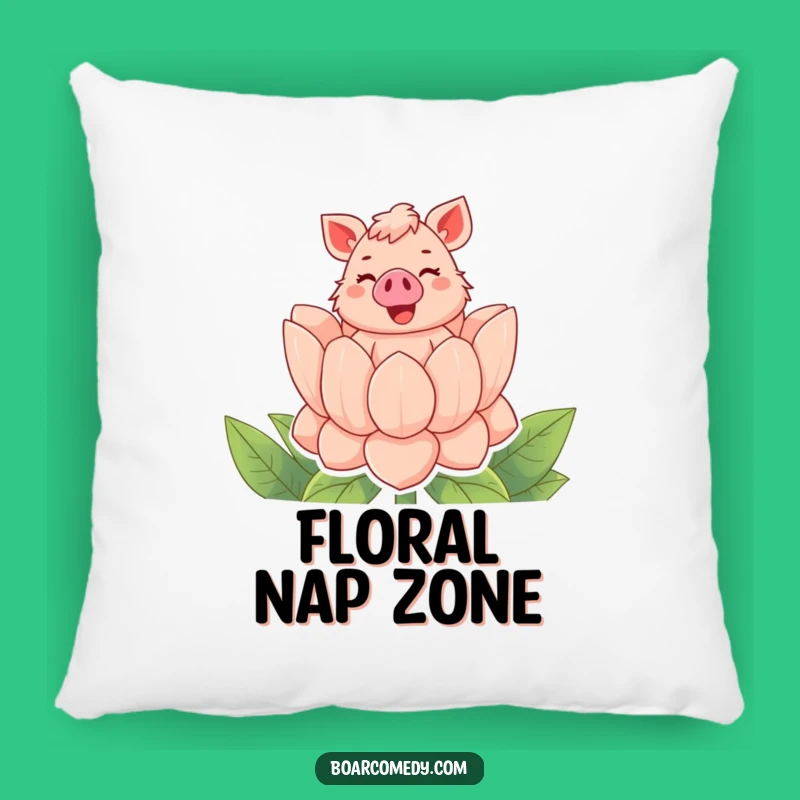 Funny Bubbly Boar Flower Pillow, Soft Comfort with a Blooming Sense of Joy