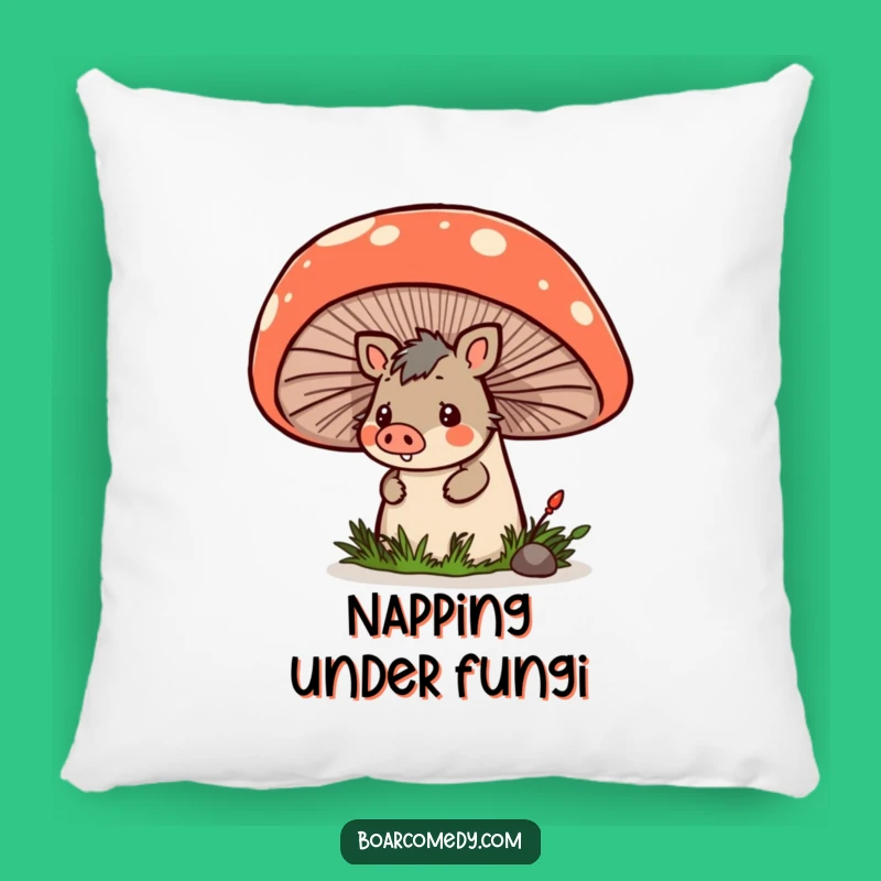 Funny Kawaii Boar Pillow: Soft Peeking Boar & Mushroom Cushion, Cute Funny Gift