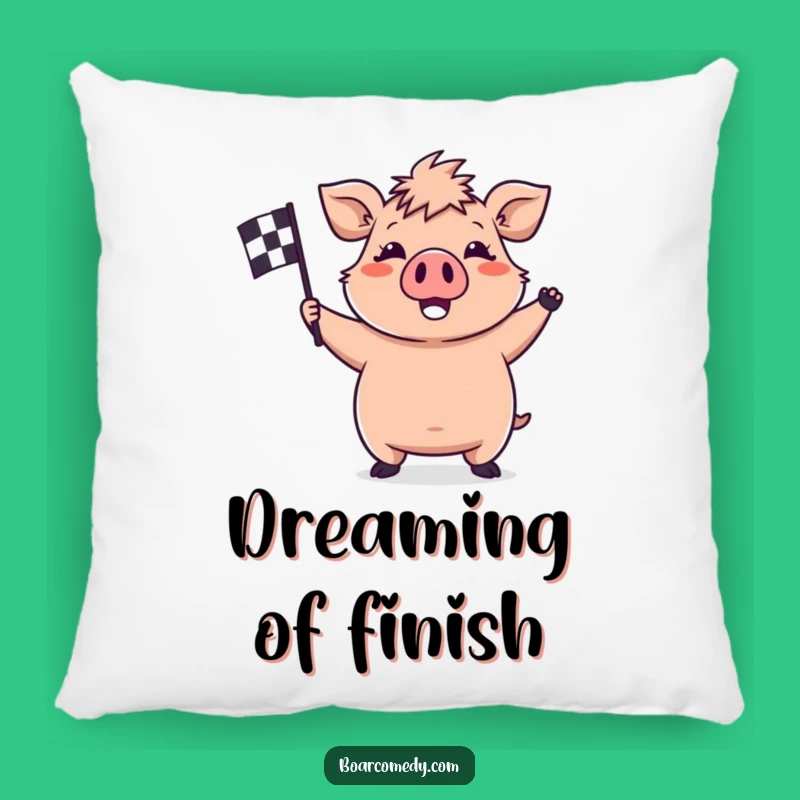 Funny Kawaii Boar Pillow - Waving Flag Comfort - Soft & Perfect Funny Gift