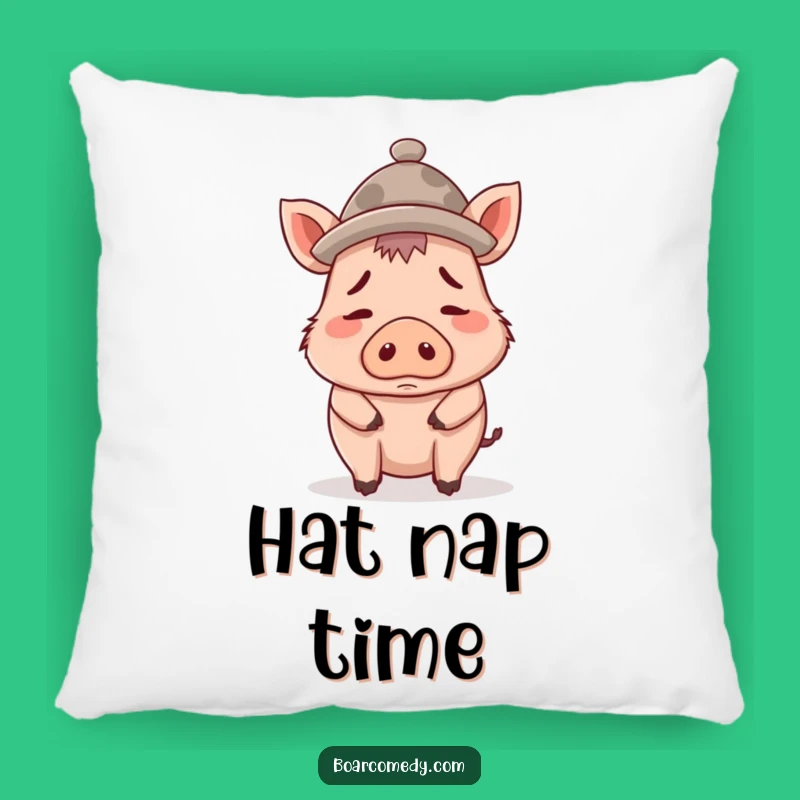 Funny Confused Boar Hat Pillow, Soft Comfort with Hilarious Headwear Mishaps