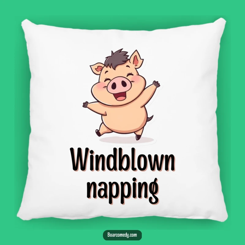 Funny Wind-Pushed Boar Pillow: Cozy Comfort with Gusty Charm