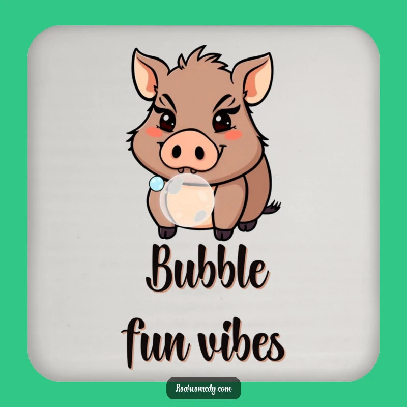 Funny Boar Bubble Coaster: Mischievous Pig Drink Set, Party Funny Gift!