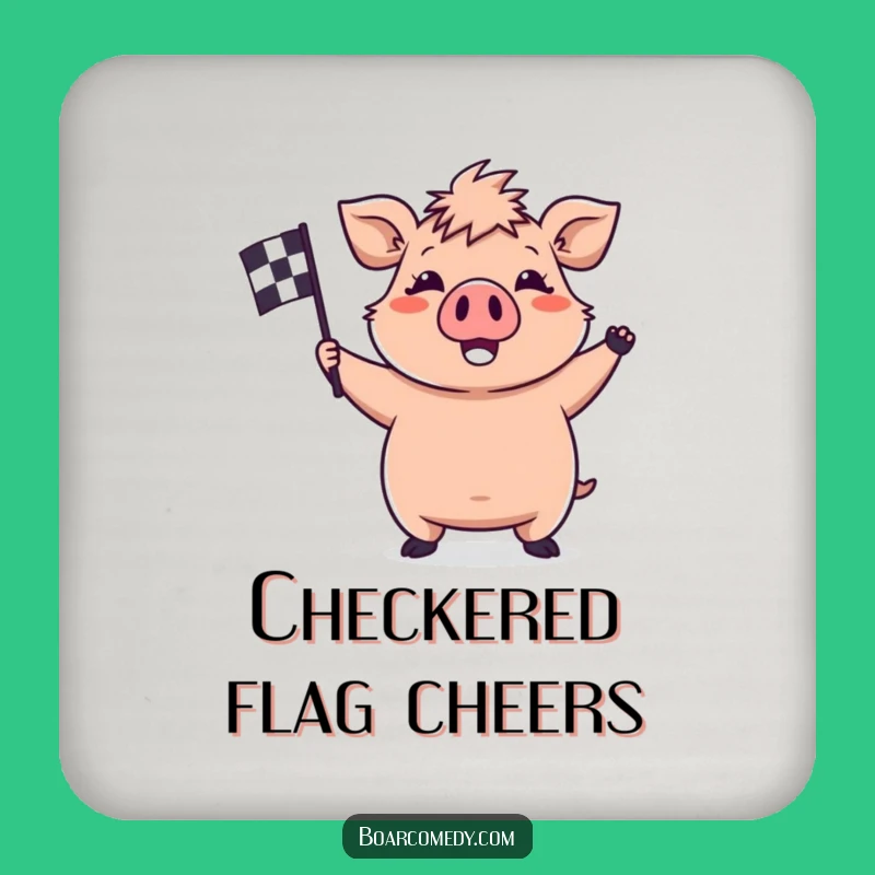 Funny Kawaii Boar Coaster - Waving Flag Protection - Stylish & Perfect Funny Gift