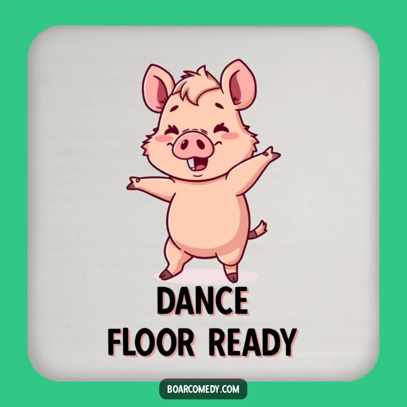 Funny Kawaii Boar Coaster - Wobbly Dance Design, Cute Accessory, Perfect Funny Gift
