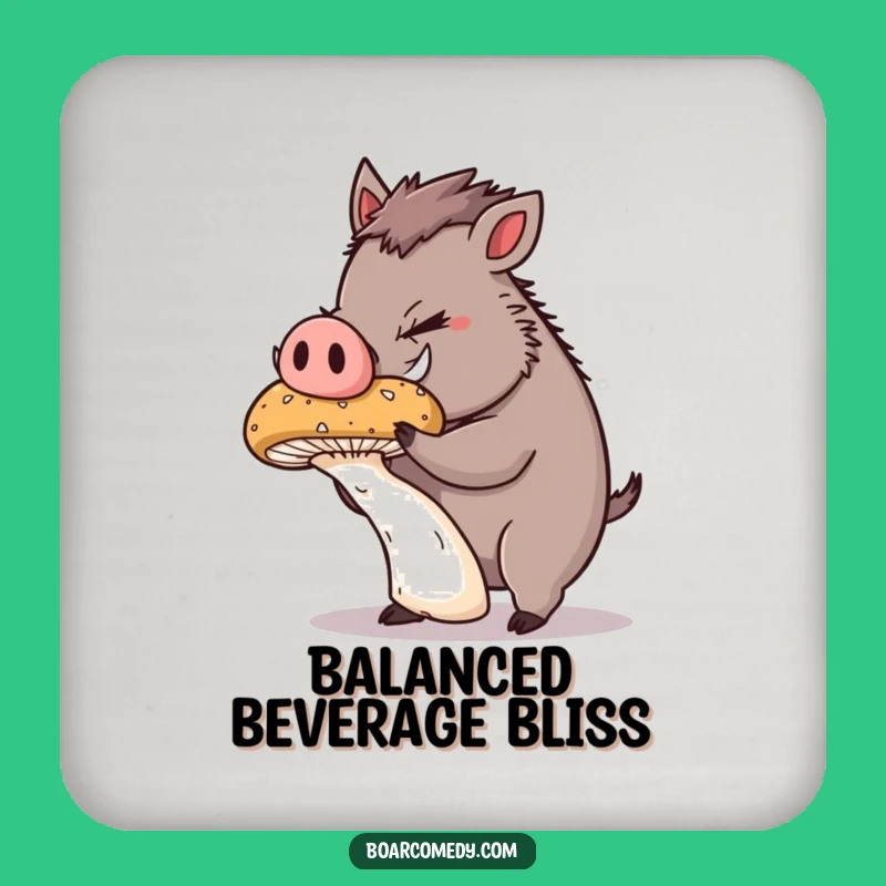 Funny Mushroom Boar Coasters: Protect Surfaces with Focused Charm