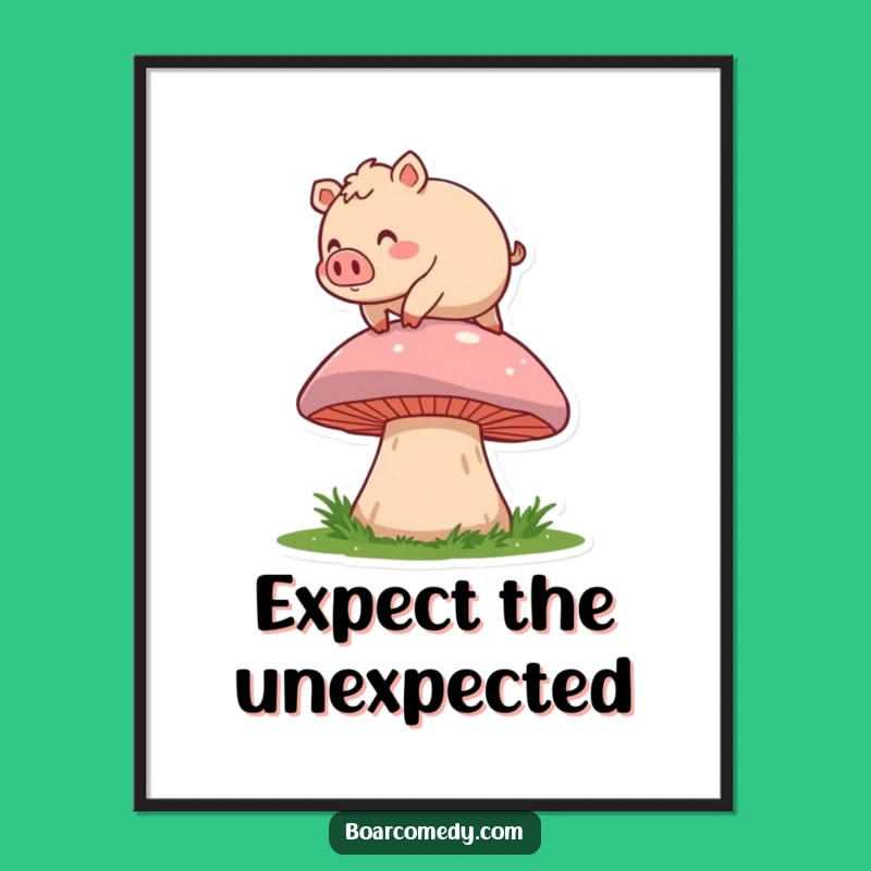 Funny Boar Mushroom Trip Poster: Hilarious Wall Art for Joyful Spaces
