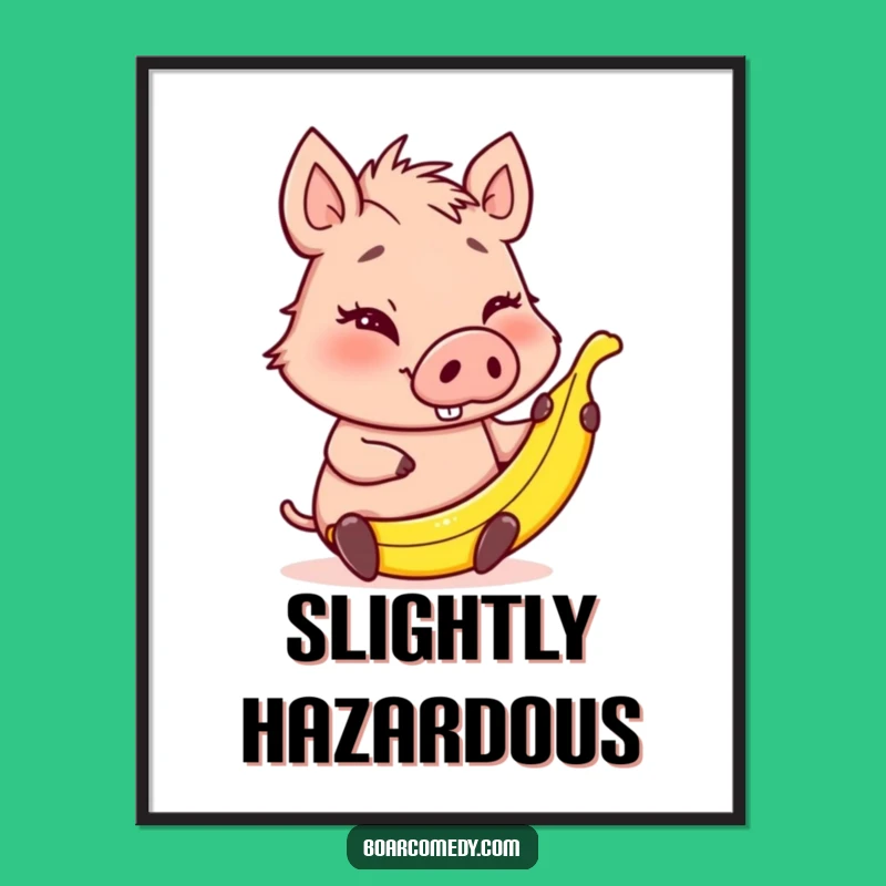 Funny Winking Boar Banana Peel Poster - Prankster Art Funny Gift
