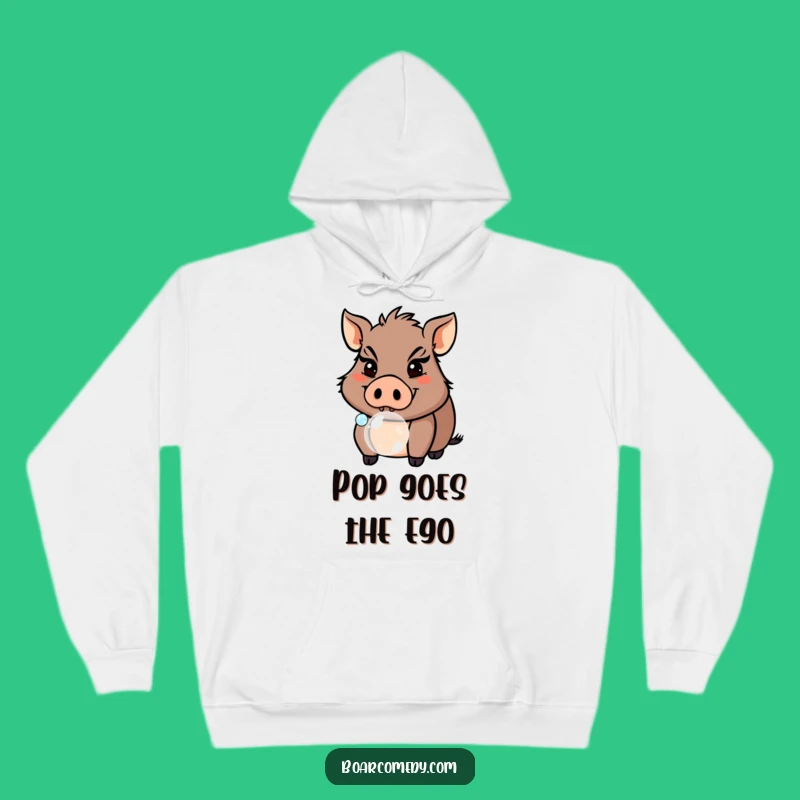 Cozy Funny Boar Bubble Hoodie: Mischievous Pig Sweatshirt, Warm Gag Gift!