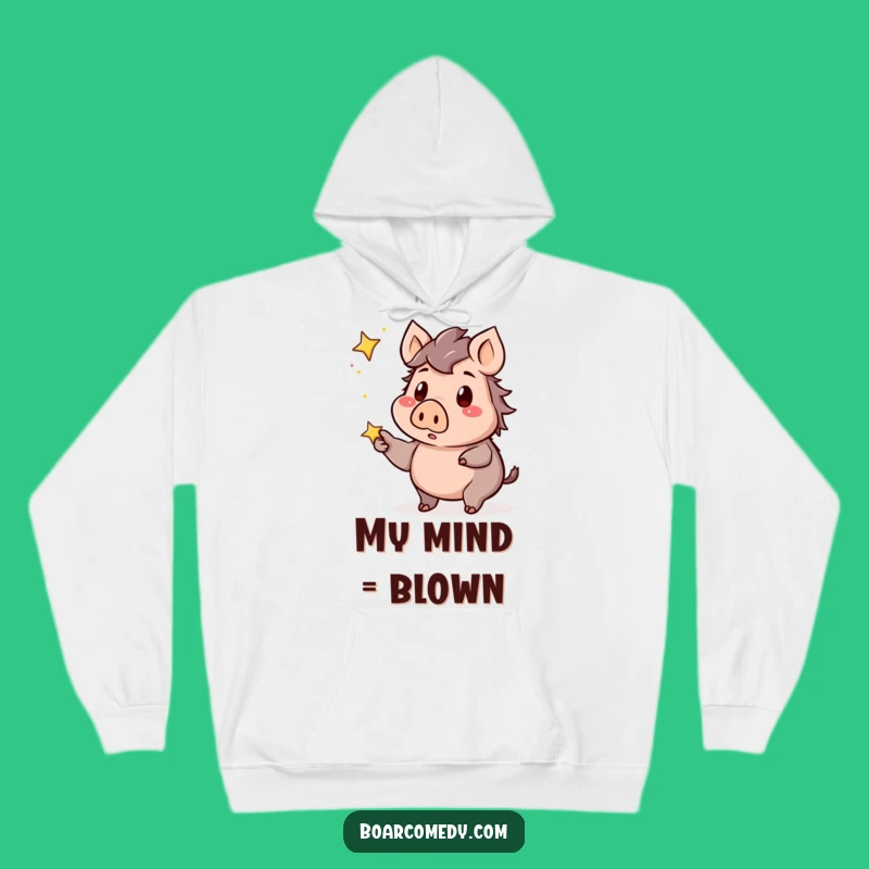 Cozy Funny Kawaii Boar Hoodie - Starry Surprise - Warm & Perfect Funny Gift