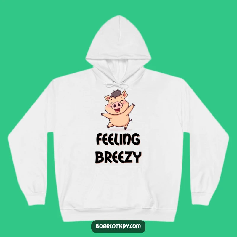 Funny Wind-Pushed Boar Hoodie: Cozy Up with Gusty Humor