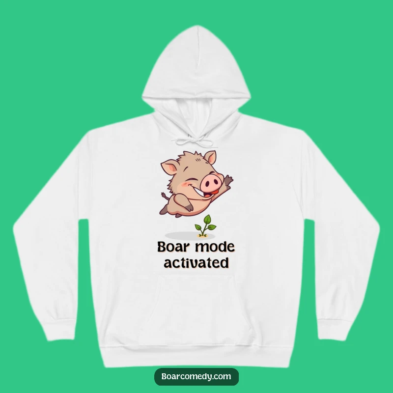 Funny Boar Leaping Sprout Hoodie: Cozy, Comfy, and Hilariously Determined