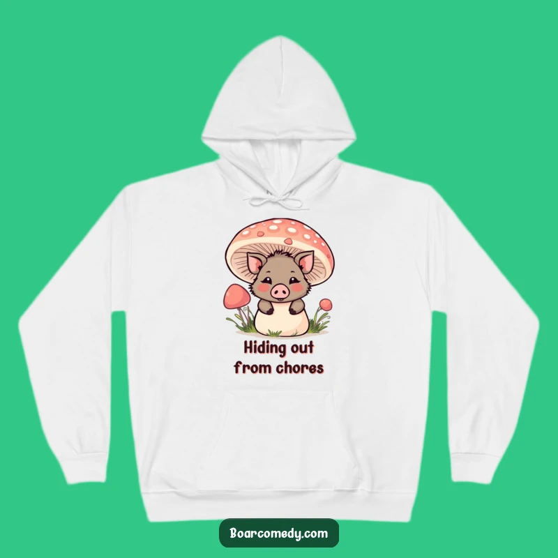 Funny Kawaii Boar Mushroom Hoodie: Cozy Peek Sweatshirt, Perfect Funny Gift