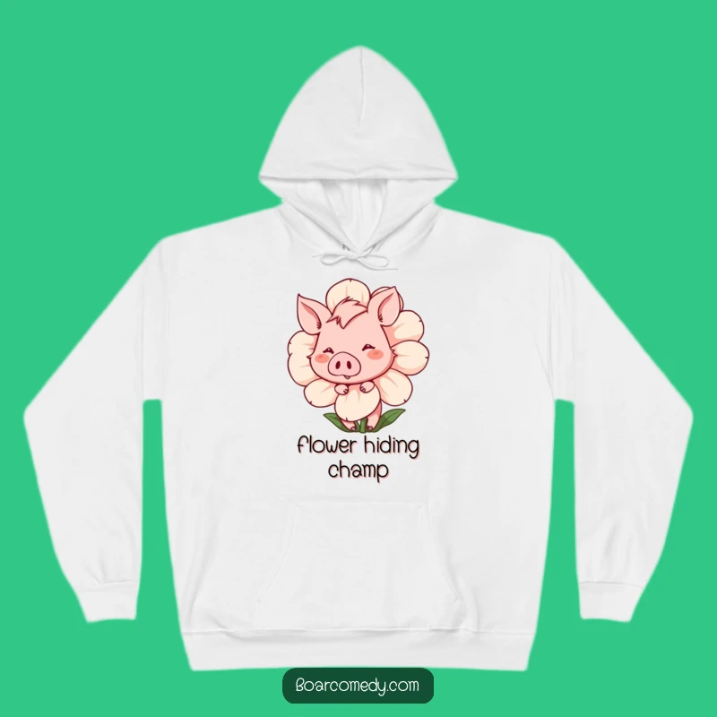 Funny Shy Boar Hoodie: Cozy Up with This Sweet Flower Design
