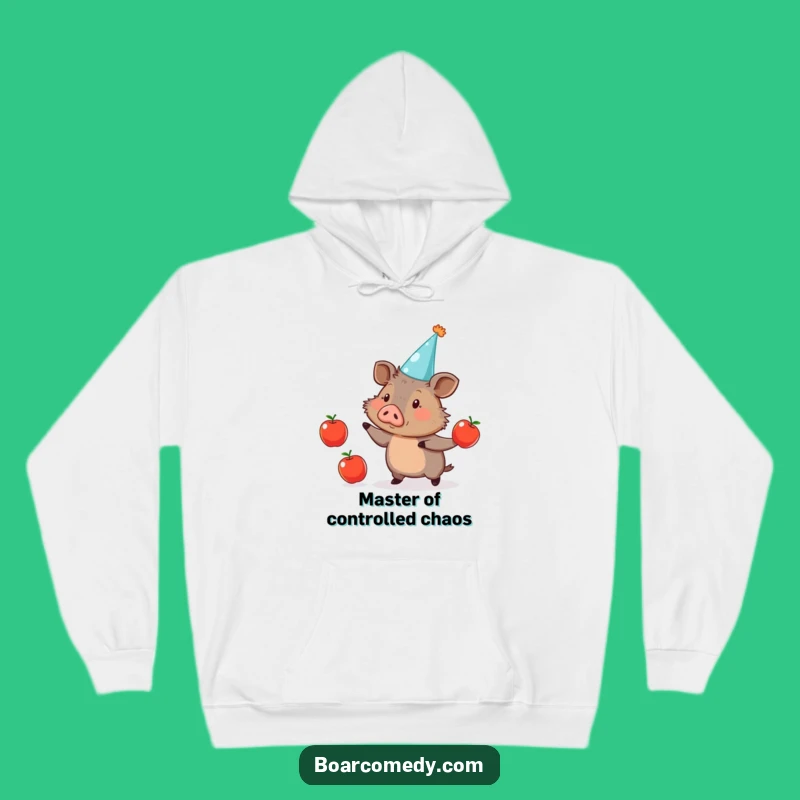 Cozy Funny Boar Juggling Apples Hoodie: Warmth Meets Hilarious Design for a Great Gift