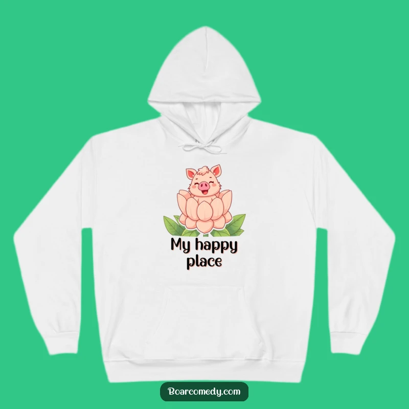 Funny Bubbly Boar Flower Hoodie, Cozy Comfort with a Blooming Sense of Humor