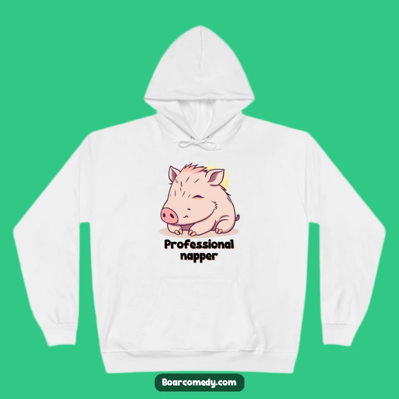 Cozy Funny Kawaii Boar Hoodie - Content Slumber Design - Warm & Perfect Funny Gift