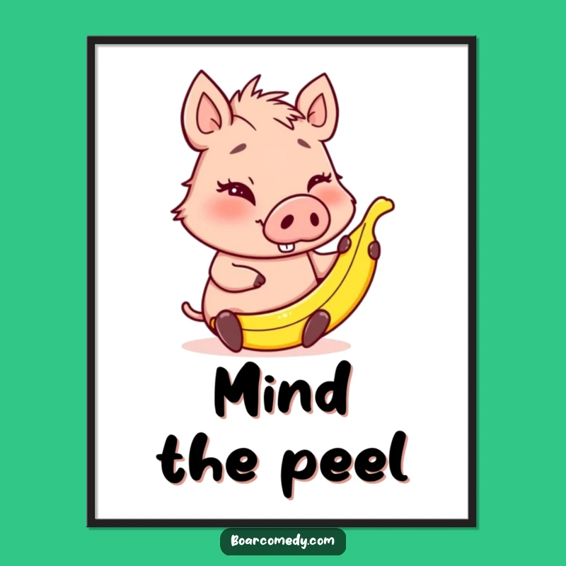 Free Printable Wall Art: Winking Boar Banana Peel Funny Downloadable Art for Quirky Decor