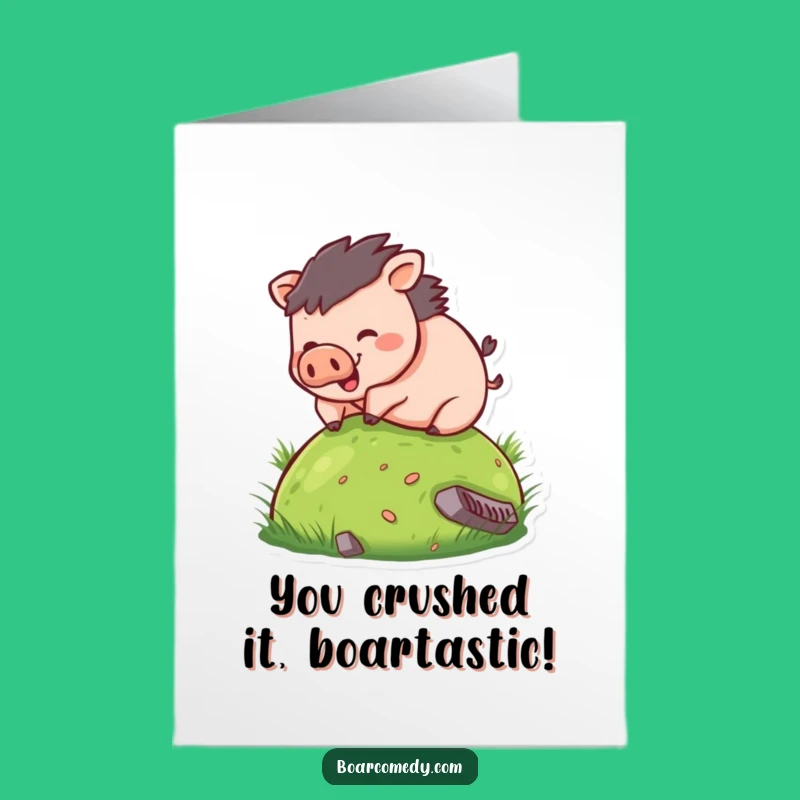 Free Printable Boar Rolling Congratulations Card Humorous Downloadable Gift
