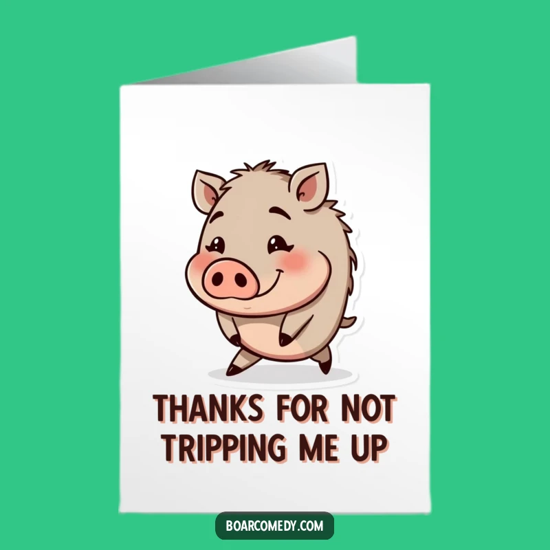 Free Printable Thank You Card: Boar Wobble, Funny Expression, Downloadable Gratitude