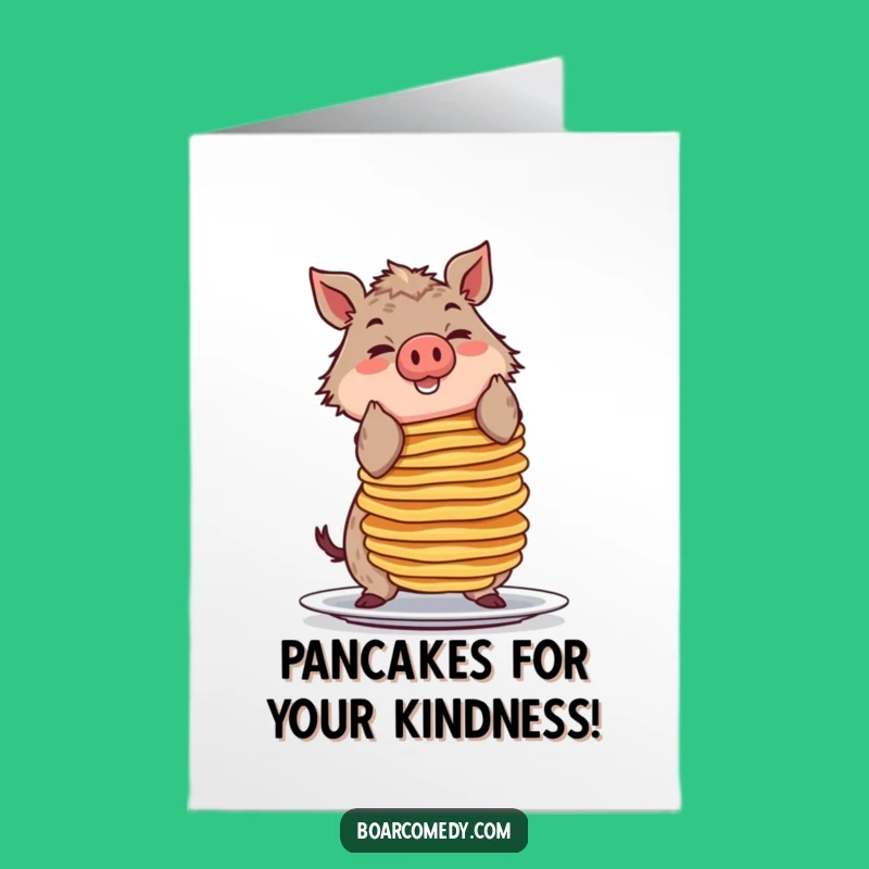 Free Printable Thank You Card: Pancake Boar Balance Funny Downloadable Gift